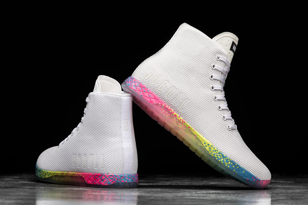 Nobull High-Top Neon Women's Trainers White | Australia (PG3618)